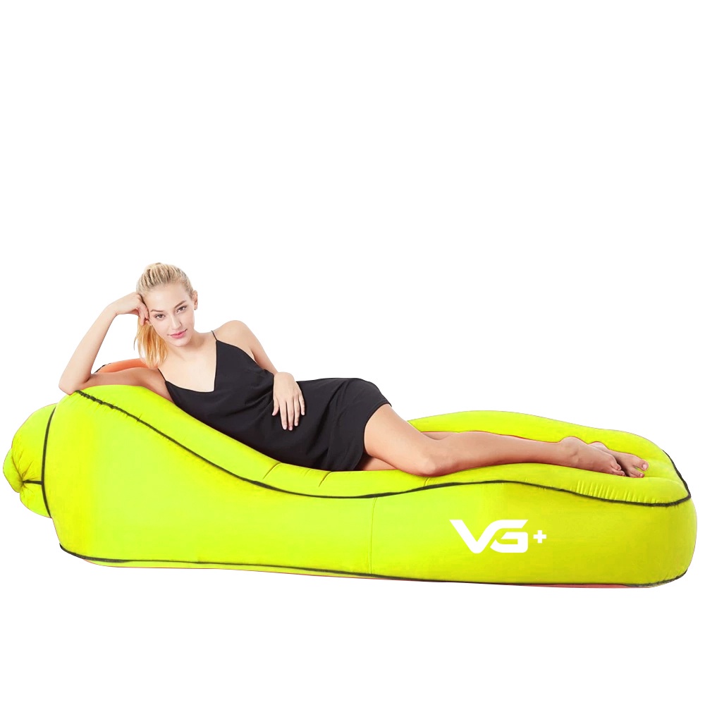Sofá de Ar Inflável Relaxante Camping Saco de Dormir Verde VG+ em Oferta na Shopee