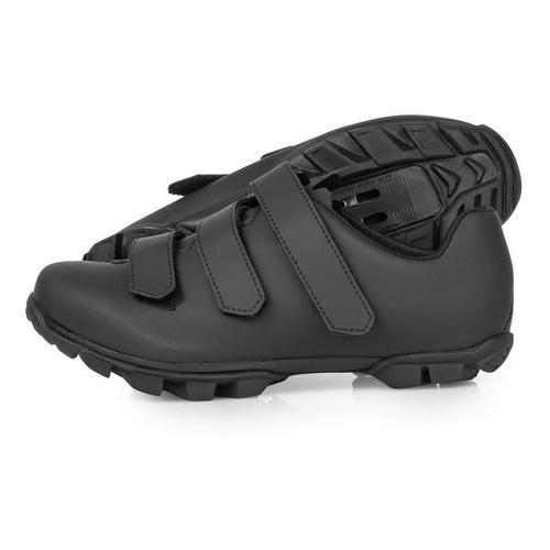 Sapatilha Ciclismo Mtb Preta Trava Taco Pedal Bike Tenis Top Seis pares