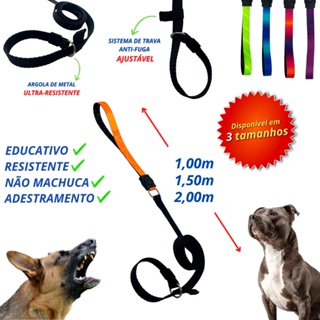 Guia de adestramento enforcador unificada coleira para cães não machuca em Oferta na Shopee