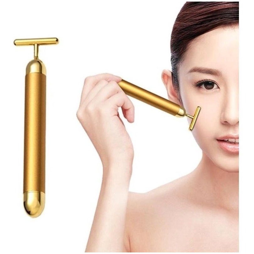 Massageador Harmonização Facial Vibrata Ouro 24k Original em Oferta na Shopee