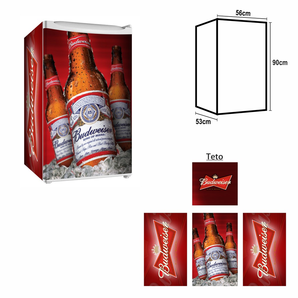 Adesivo Envelopamento Frigobar Budweiser Md90-bd006