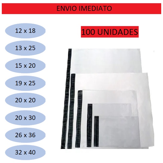 Kit envelope de Segurança Coex com 100 unidades embalagem auto colante - Varias medidas