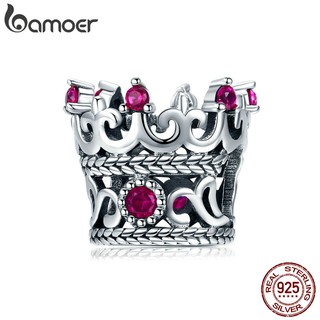 Bamoer Prata Esterlina 925 Princesa Rainha Da Coroa Tiara Beads Para Pulseira