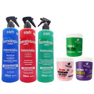 Kit NanoTecnologia Capilar Liso Espelhado + Mascara Revitalizante c/ Argila Branca Thyrre Cosméticos