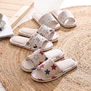 Chinelos De Linho De Algodão Antiderrapante Para Mulheres Sapatos O Interior