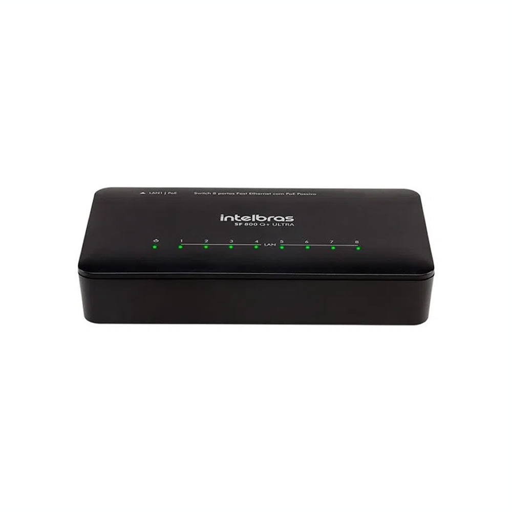 Switch 8P SF800 Q  Ultra Com Proteção Antisurto, 10/100Mbps - Intelbras