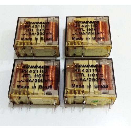 Kit 04 Relé Schrack Rp421110 110vcc 8a / 250v