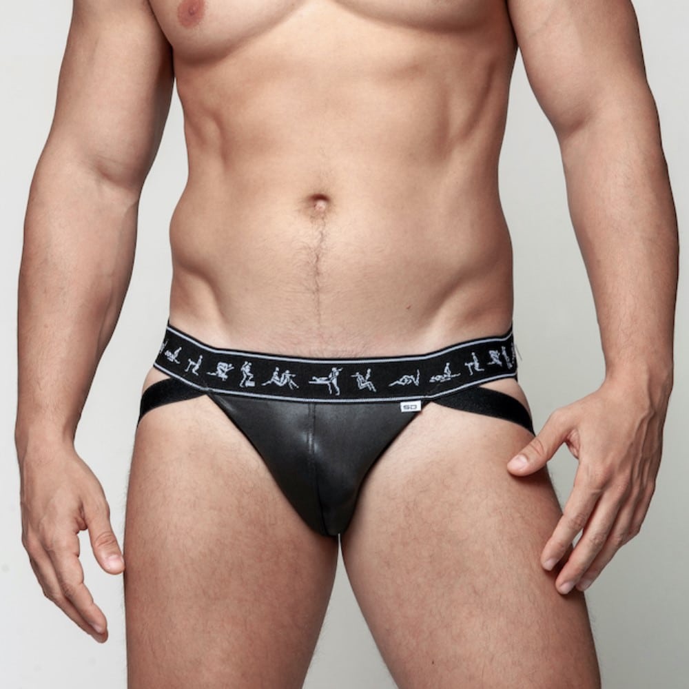 Jockstrap cirre com elástico faixa dupla kamasutra gay Cueca Jockstrap