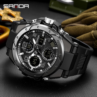 SANDA Relógios Masculinos De Movimento à Prova D'água Multifuncional Esportivos Luxuosos De Quartzo Masculinos Com Luz Noturna LED Relógios Masculinos Militares 6008 em Oferta na Shopee