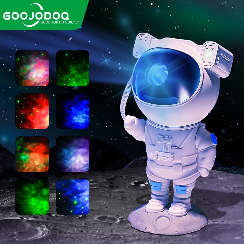 GOOJODOQ Astronauta Galaxy Star Projetor de Estrelado Luz Da Noite Home Decor Quarto Luminárias Natal Presente