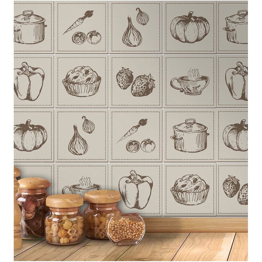 Adesivo Azulejo Alimentos para Área Gourmet 1,00 mt em Oferta na Shopee