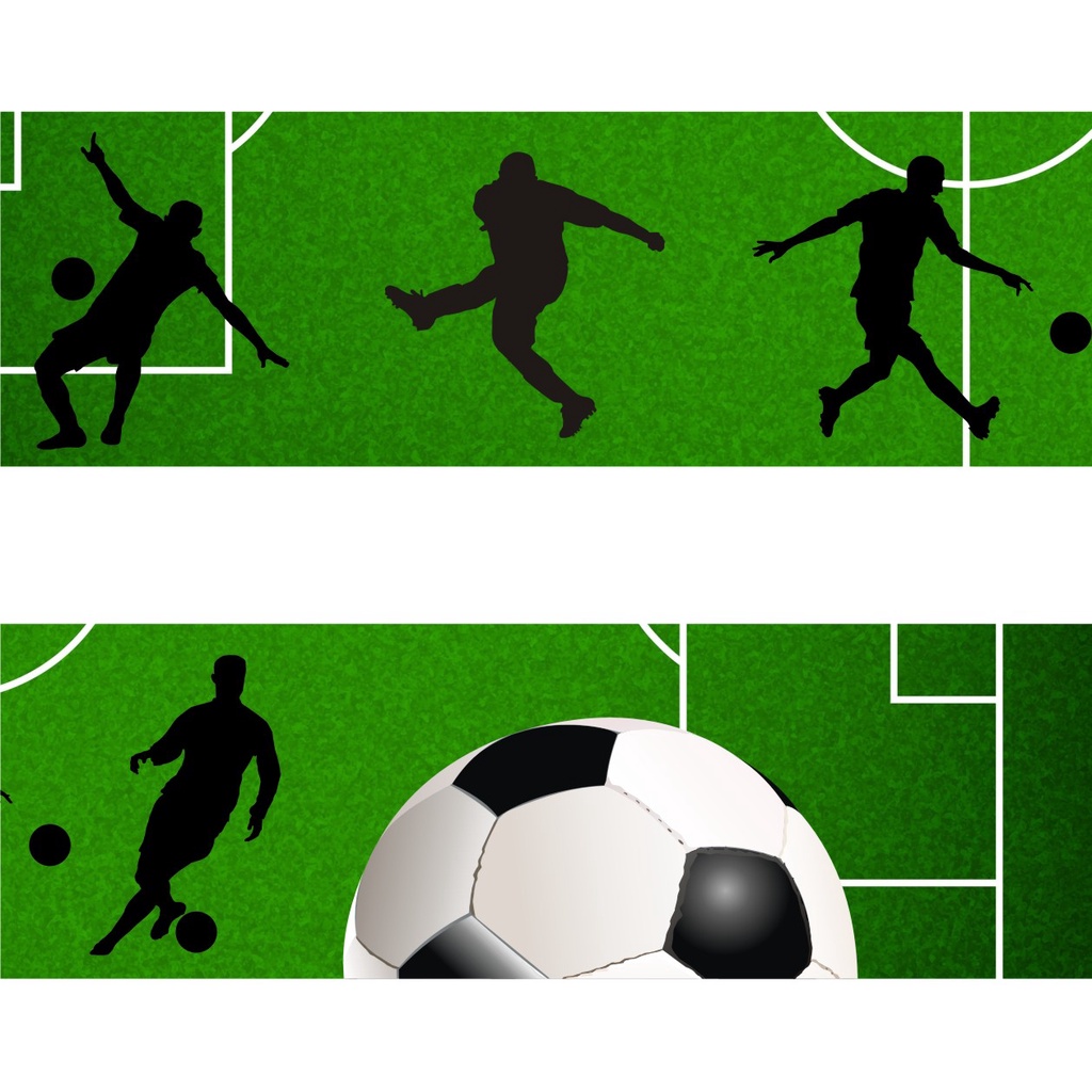 Adesivo Faixa Border Infantil Jogo Futebol Jogador Bola Campo Gramado kit com 5 unidades M17