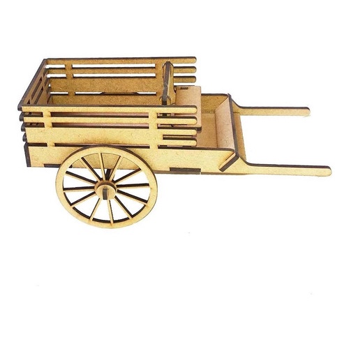 Kit 10 Carroça 20 Cm Mdf Festa Country Junina Fazendinha Boi