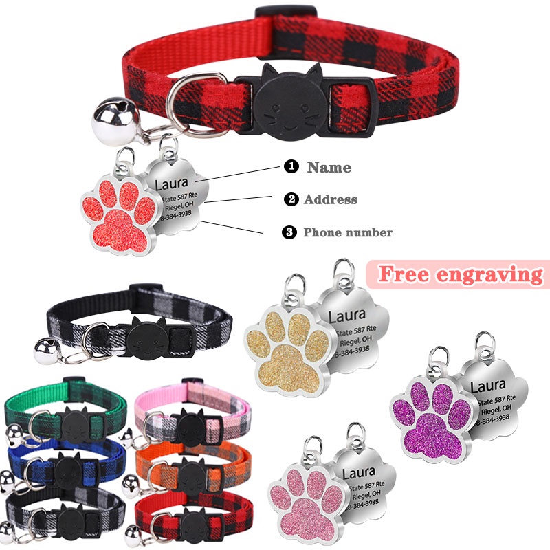 Promoção Coleira para Gatos regulável gravada nome e telefone - Entrega no mesmo dia em Oferta na Shopee