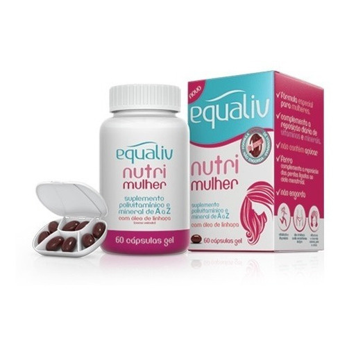 2x Equaliv Nutri Mulher 60 Cáps Gel Multivitaminico Feminino