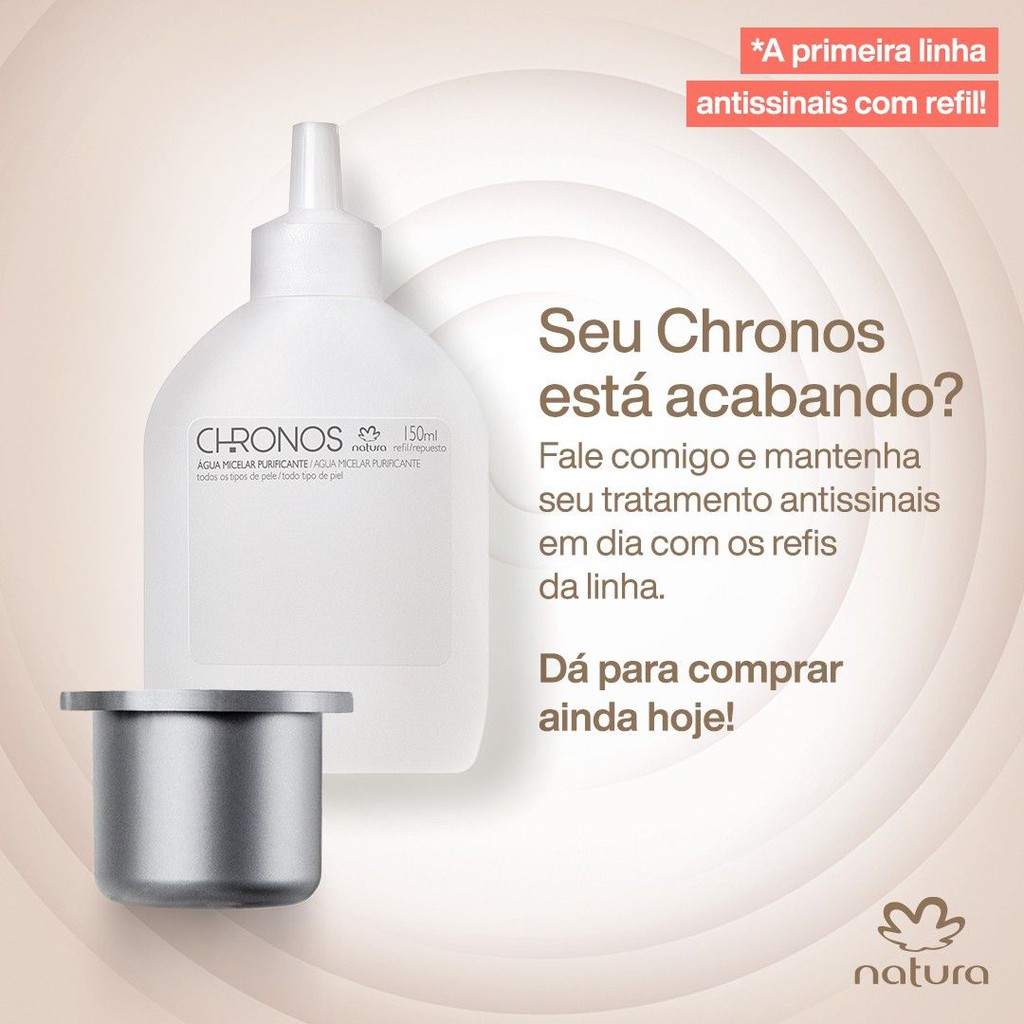 Refil Água Micelar Purificante Chronos 150ml - Natura | Shopee Brasil