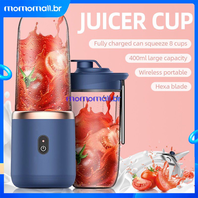 Portátil 6 Lâminas mini juicer Elétrico copo liquidificador/400ML Suco De Frutas Pequeno Automático