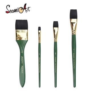 Seamiart 1 Pc Artista Nylon Cabelo Liso Curto Cor Verde Lidar Com Pintura Pincel Para Aquarela Guache Acrílico Pintura A Óleo em Oferta na Shopee