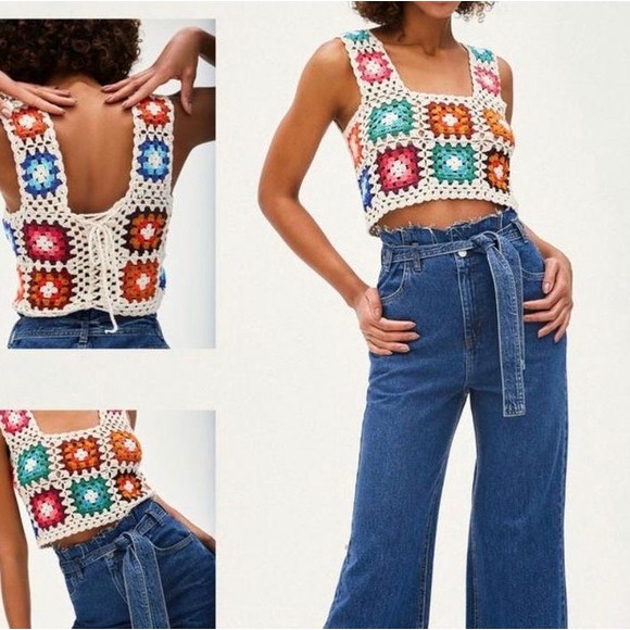 Cropped Square de Crochê: Onde Comprar | BuscaProdutos