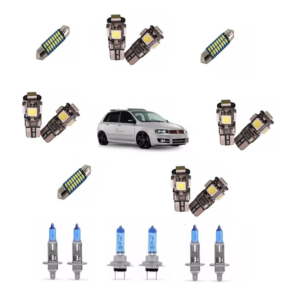Kit Lampada Super Branca E Leds Canbus Fiat Stilo em Oferta na Shopee