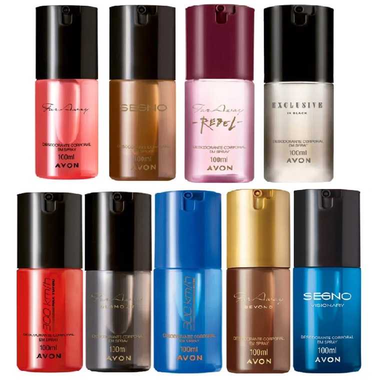 Desodorante Corporal em Spray Várias Fragâncias Far Away, Segno, 300Km  - 100ml cada