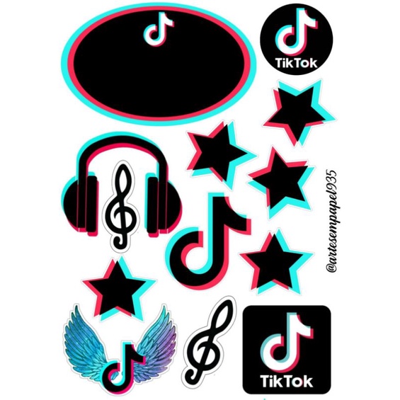 Topo De Bolo Personalizado, Tema: Tik Tok