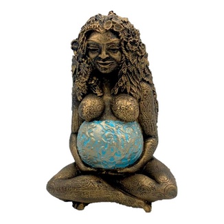 Deusa Gaia Estatua Em Resina Wicca Geia, Gaea Ou Gé Dourada