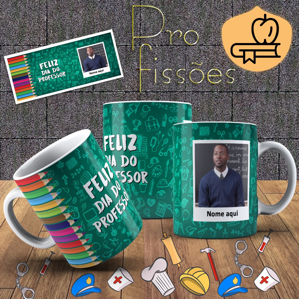 Caneca Profissão Professor com foto e nome personalizada de porcelana | dia do professor #Série Profissões MEGA OFERTA!