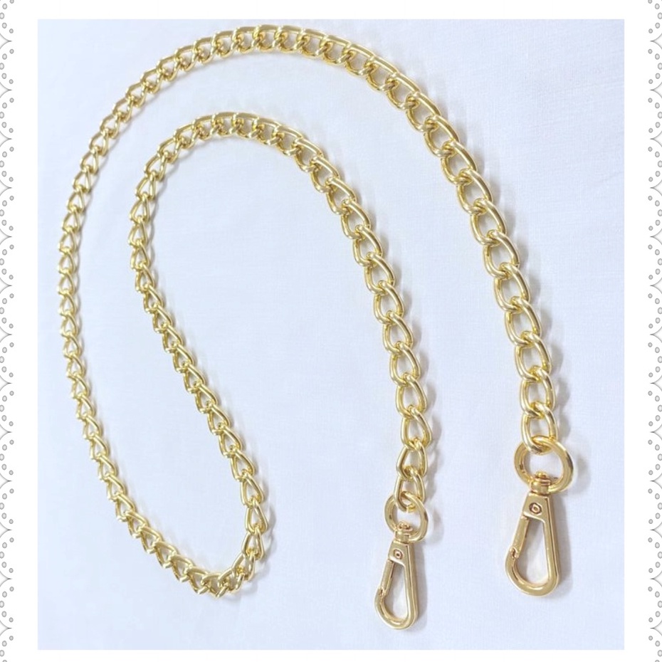 Corrente Para Alça De Bolsa Feminina Com Mosquetão Chaveiro Dourado