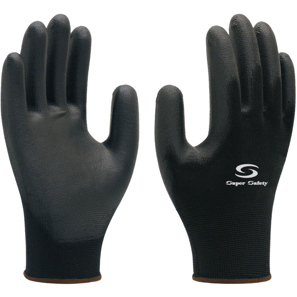 Luva PU Preta Poliamida Nylon SS1003 CA 32034 PCT C/ 12 Pares