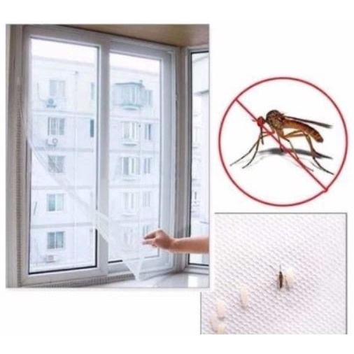 Tela Mosquiteiro Janela 1,3x1,5m Anti Mosquito com Velcro Autocolante Lavável e Fácil de Instalar