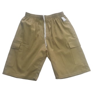 Bermuda em Sarja Modelo Cargo Tamanho Grande Plus Size e Normal - Lisa Com 3 Bolsos e Cordão em Oferta na Shopee