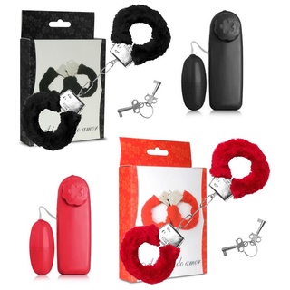 KIT Algema de Pelúcia e Metal SEXY + Vibrador Feminino Bullet SEX SHOP