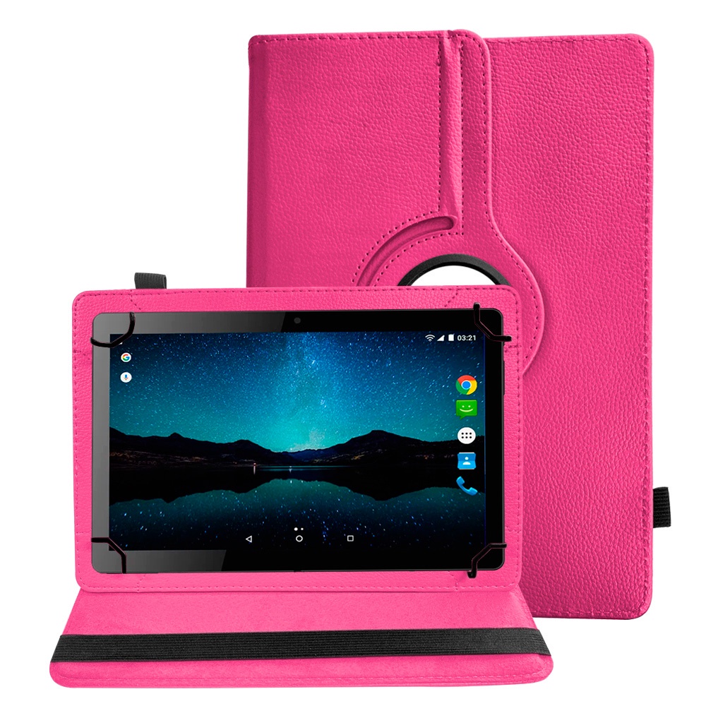 Capa Capinha Tablet Multilaser M10 M10a 3G 4G Tela 10 Polegadas Couro Giratória Inclinável Premium