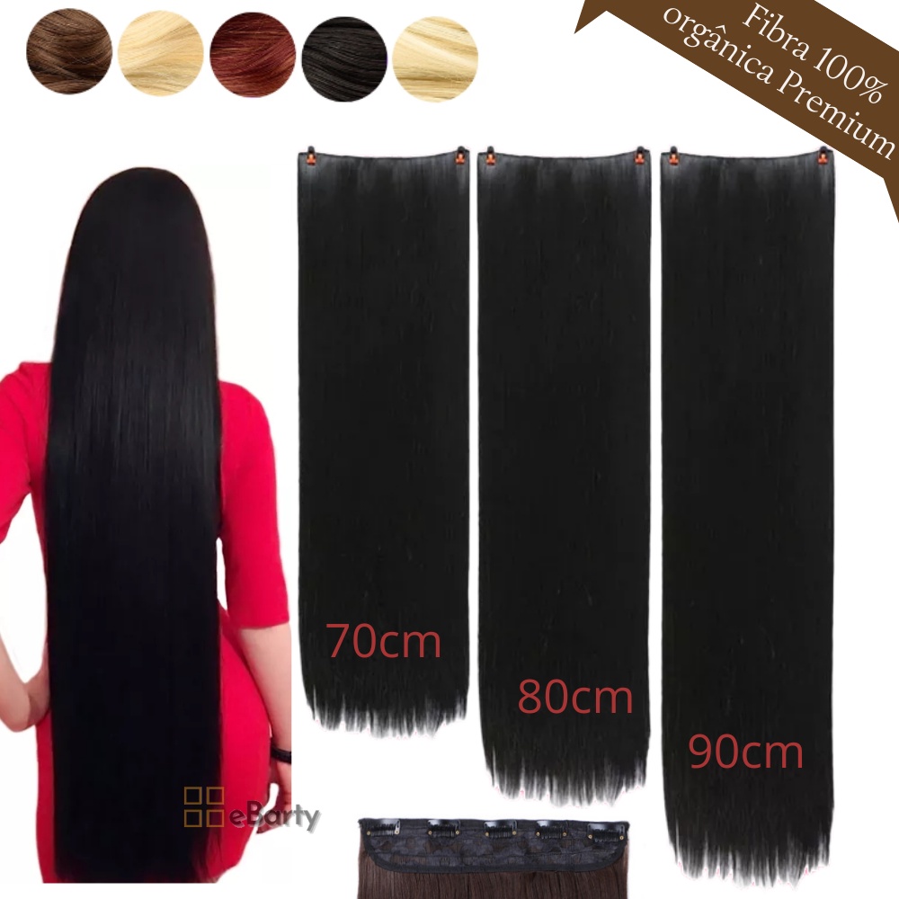 Cabelo Aplique Tic Tac Alongamento bio orgânico 70, 80 ou 90cm preto, loiro, luzes e ombre hair em Oferta na Shopee