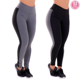 Kit 2 Leggings Suplex Academia Bicolor Yoga