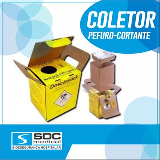 Caixa Coletora 3 Lt Material Perfuro Cortante Lixo Infectante