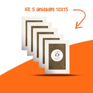 Kit Porta Retrato 10x15 C/ Vidro Branco  5 Unidades em Oferta na Shopee