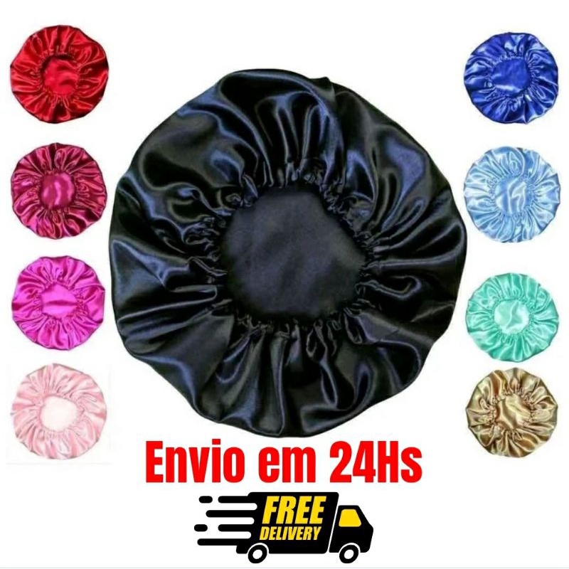 touca/toca cetim anti frizz Para Dormir Cabelo Cacheado e Liso coloridas SORTIDAS ENVIO RÁPIDO 24HS