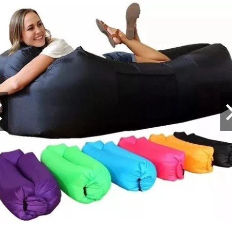 Colchão Sofa Inflável Portátil Cama Saco De Dormir Camping Praia
