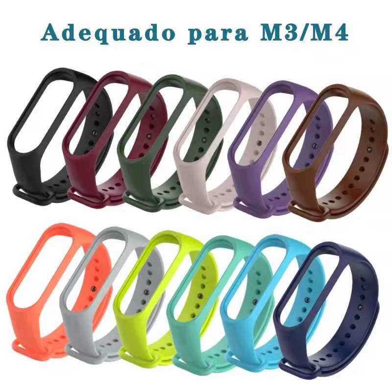 Pulseira Relogio Para Sever  Mi Band 3 e 4 5 6 Mi3 Mi4 Mi5 Mi6 silicone novo Moda de Personalidade Mudar cor