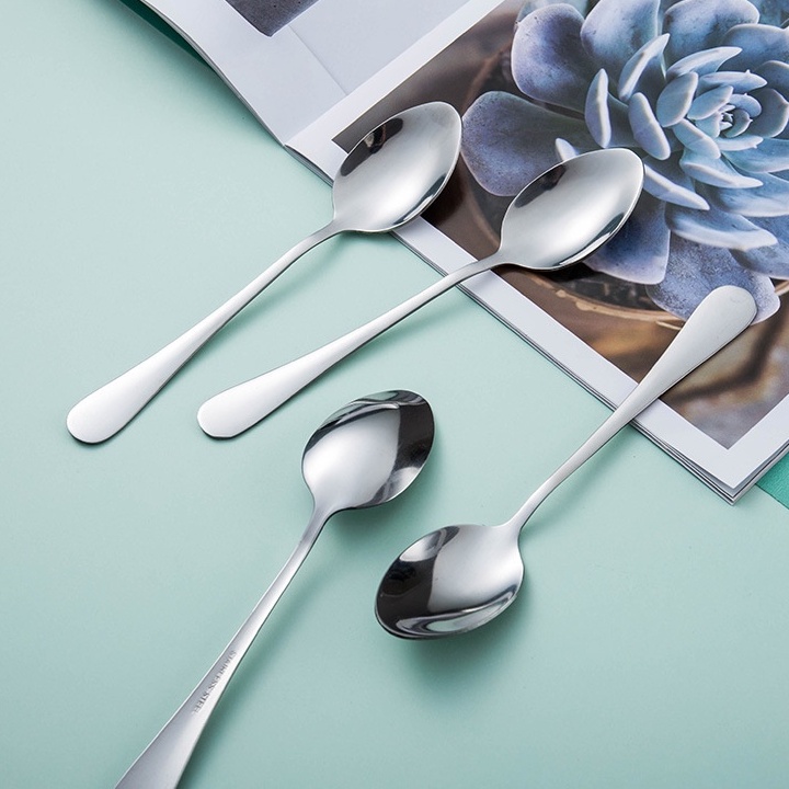 6 Peças Colher De Sobremesa Aço Inox, Garfo De Sobremesa, Colher De Suco em Oferta na Shopee