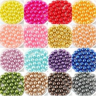 Pérolas 8mm Inteiras Com Furo Passante ABS Pacotes com 50 ou 100 unidades em Oferta na Shopee