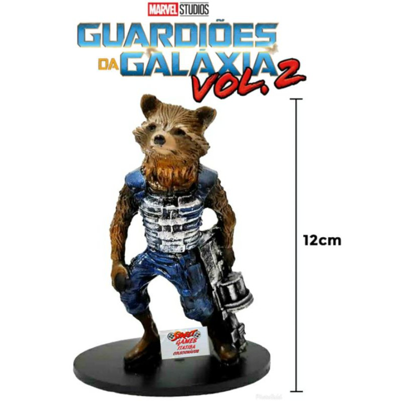 Boneco Rocket raccoon 12cm guardiões da galáxia