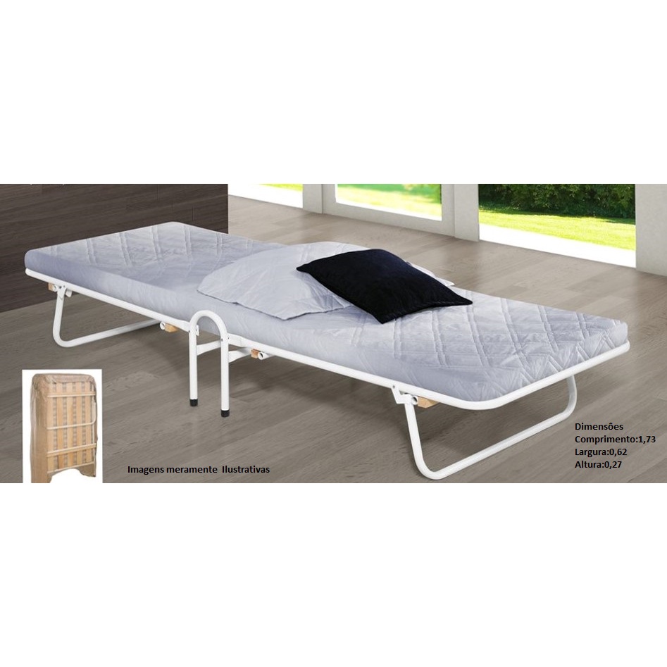 Cama Dobrável Multiuso Com Colchonete Incluso Branca