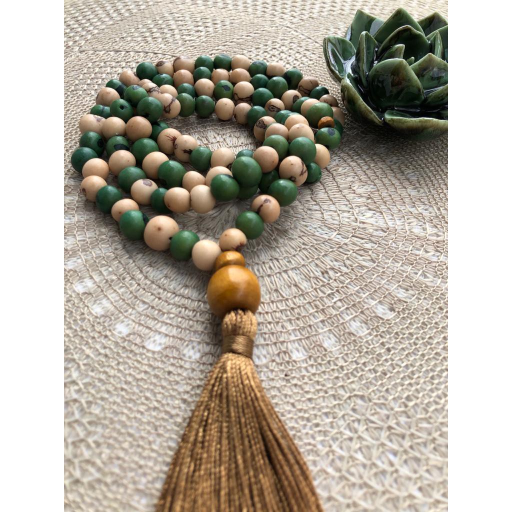 Imagem Japamala 108 Contas Sementes De Açaí Colar Hooponopono Semente de Açai