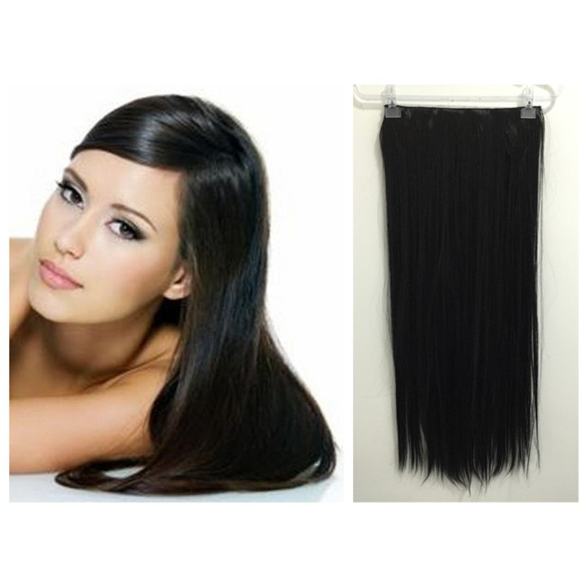 cabelo aplique tic tac 80cm cor 1# preto liso 160gramas fibra organico