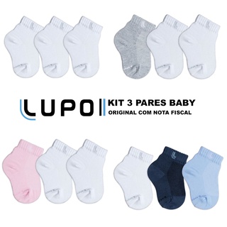 Kit 03 Meia Cano Médio Lupo Punho Soft Baby
