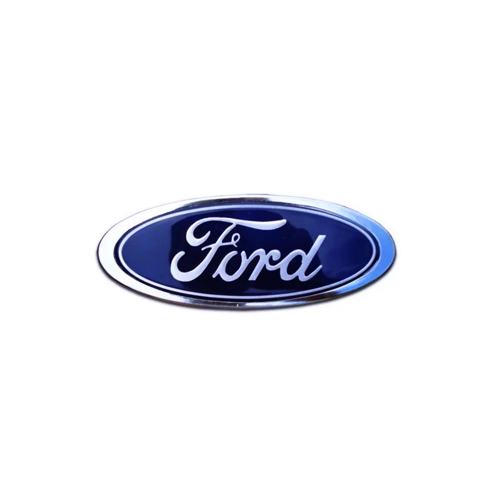 Emblema Da Grade Ou Mala  Ford  Azul Cromado 116x46mm Novo