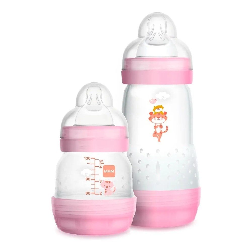 Kit 2 Mamadeiras Easy Start Set 130/260ml Rosa - MAM